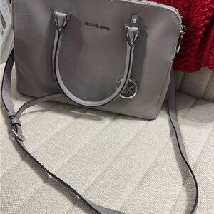 Michael Kors Gray Leather Tote Bag